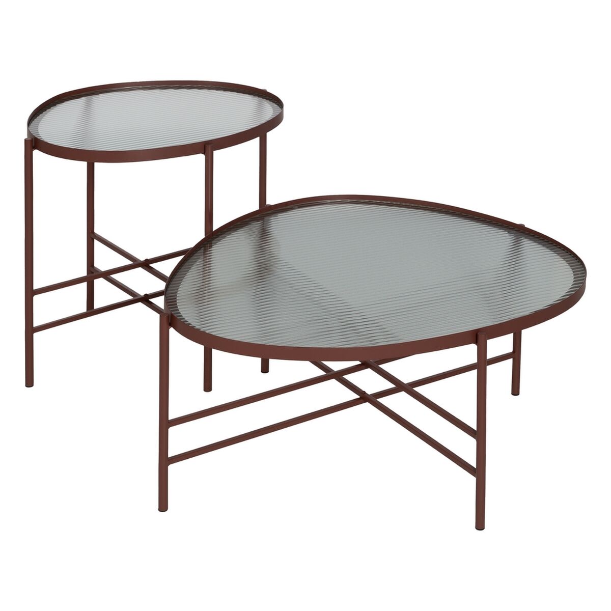 Mesa de Centro Telha Cristal Ferro 78 x 68 x 37 cm